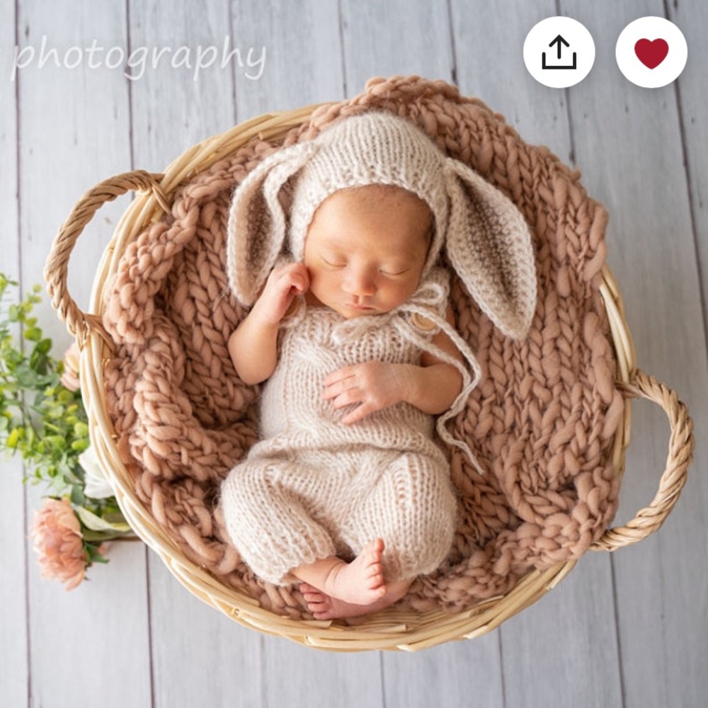NWOT angora wool newborn bunny romper